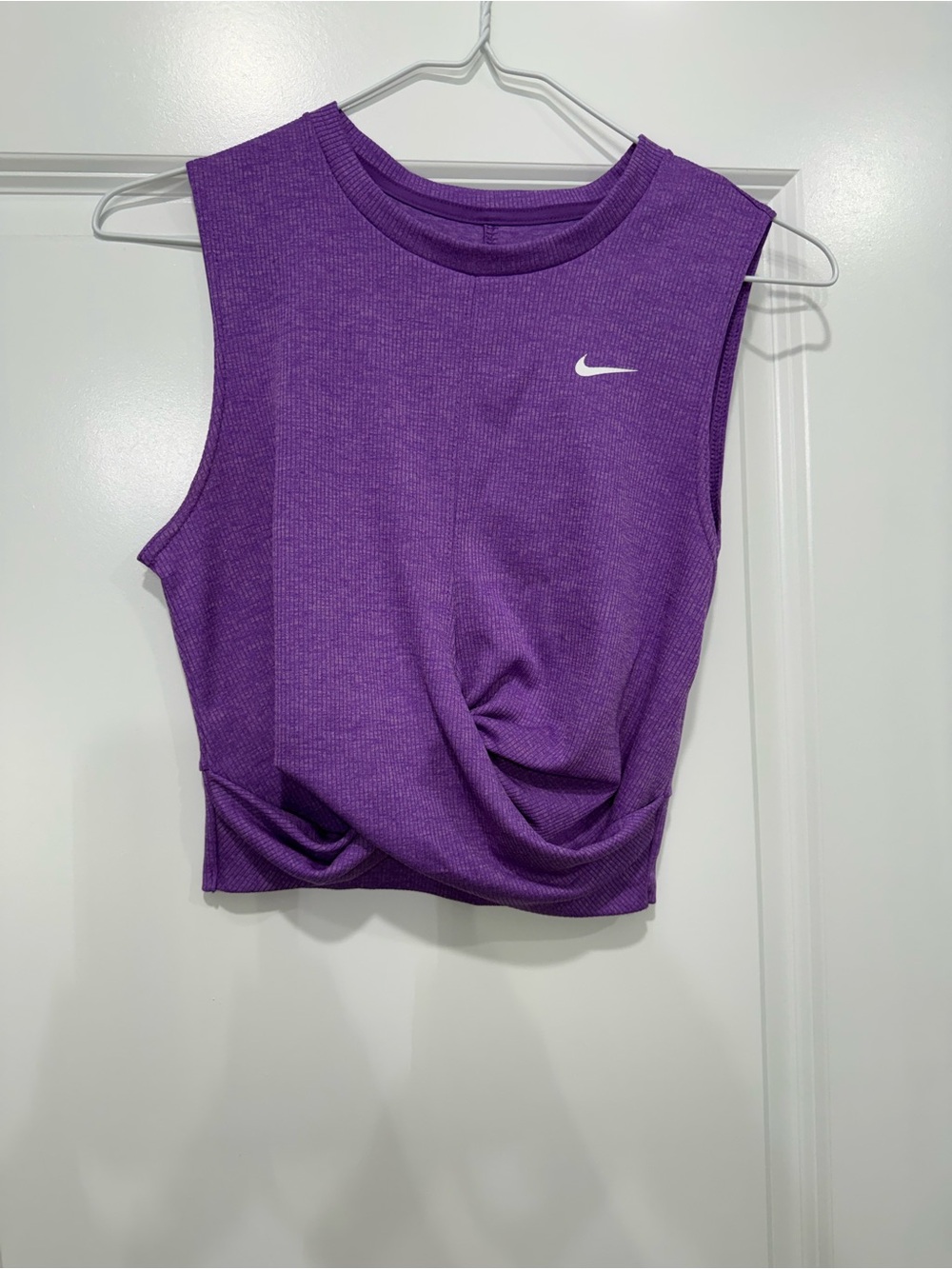 Nike Purple Ribbed Twist-Front Crop Tank